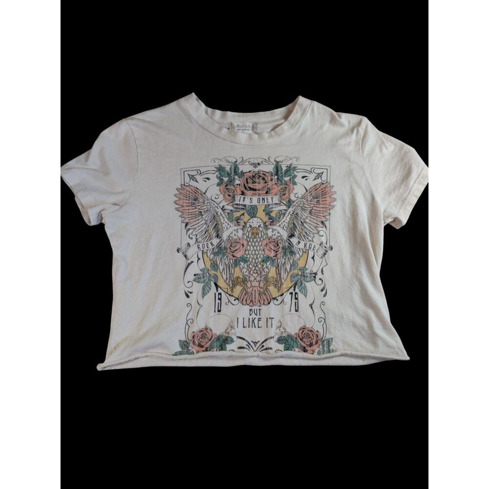 Altard State Vintage Style Graphic T-Shirt Womens S Rock n Roll Eagle Roses